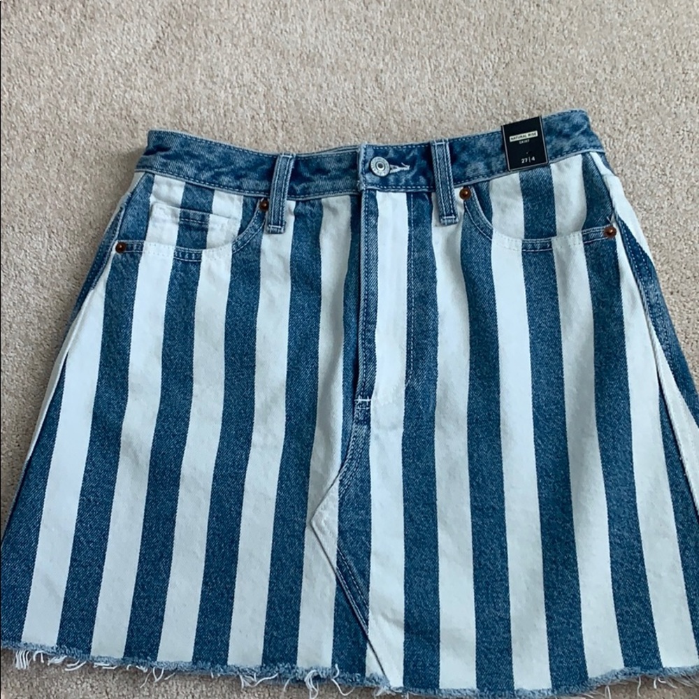 NWT Striped Abercrombie Jean Skirt